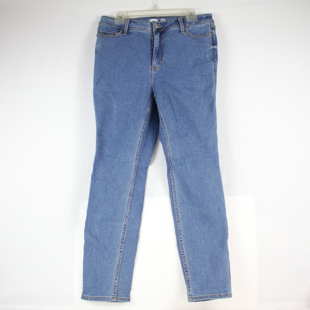 Old Navy Blue Rockstar Skinny High Rise Slim Pockets Jeans‎ Pants Womens Size 16